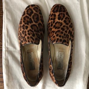 Jimmy Choo Calf Hair Leopard Driving Loafers
